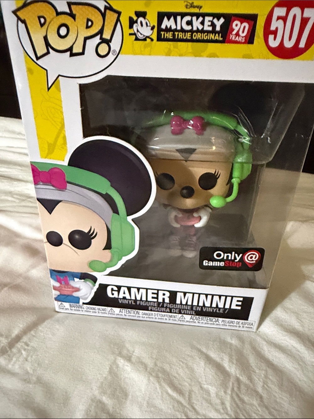 Funko Gamer Minnie Pop! Figure with Green Headset and Pink Bow